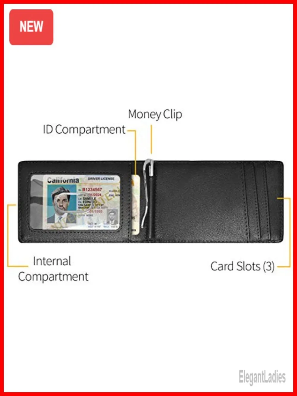 PU Leather Bi-fold RFID Wallet with Car Logo